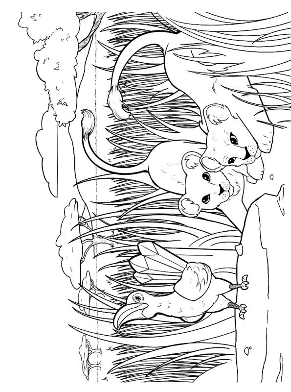 Coloring page Lion KIng 2019 Simba Nala